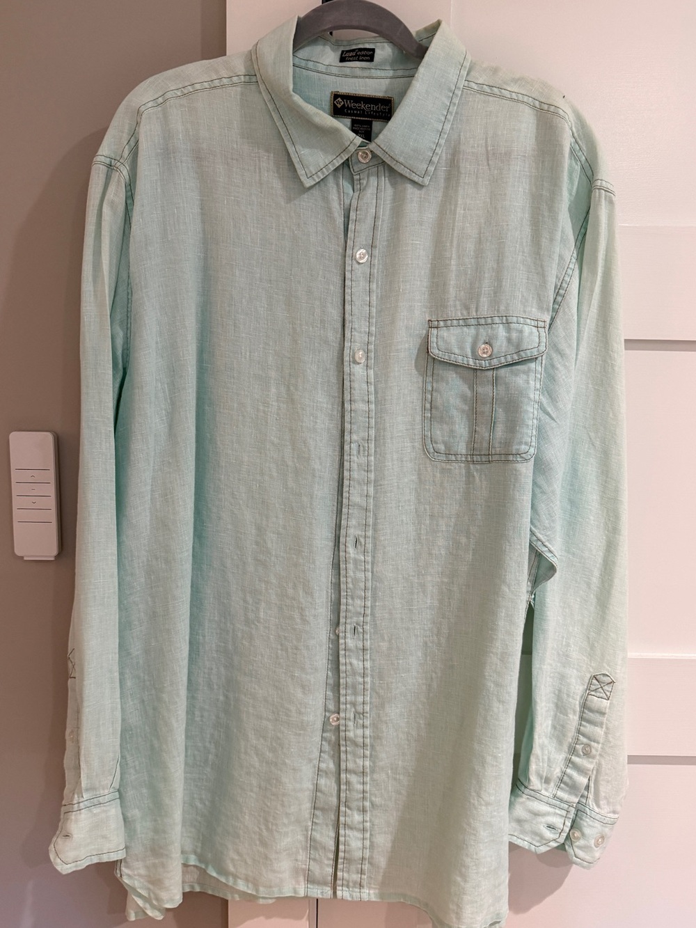 Weekender Casual Lifestyle Men’s 2XL 100% Linen Button Down Shirt